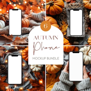 iPhone Mockup Bundle, Rustic Phone Mockups, Phone Screen Mockup Bundle, iPhone Mockups, Smartphone Mockup, Screen Device Bundle, Autumn Mock