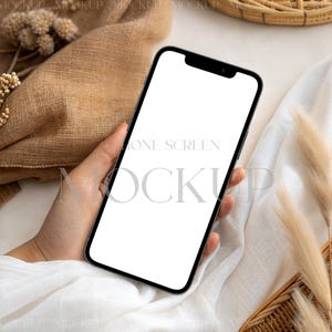 Boho Mobile Mockup, Wedding iPhone Screen Mockup, Smartphone Mockup, Editable PSD Device Mockup, Electronic Invitation Mockup