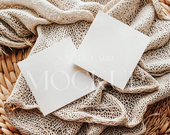 Boho Square Card Mockup, Rustic Square Invite Mockup, Wedding 5x5 Card Mockup, Neutral 6x6 Square Card Mockup, Shower Square Card Mockup