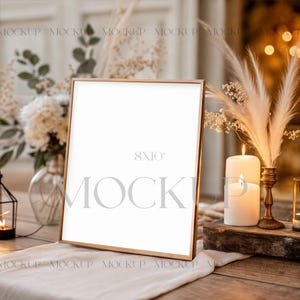 Cozy Table Sign Mockup, 8x10 Framed Table Sign Mockup, Bar Menu Mockup, 8x10 Table Card Mockup, Wedding Bar Sign Mockup, Signage Card Mockup