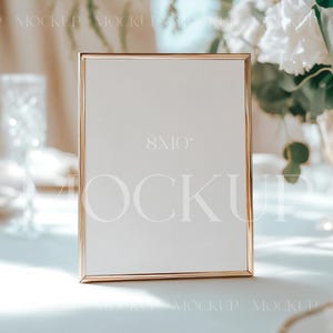 Maquette de panneau de table, maquette de panneau de menu modifiable, maquette de carte de table 8 x 10, maquette d'enseigne encadrée, maquette de panneau de bar de mariage, maquette de cadre minimaliste