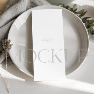 4x9 Karta menu weselnego makieta, Boho Tall Karta menu makieta, makieta menu kolacji, makieta programu weselnego, makieta menu stołu, makieta menu wydarzenia