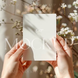 Card In Hand Mockup, Boho Greeting Card Mockup, Wedding Mockup, Invite Mockup, Stationary Mockup, Boho Card Mockup, Wedding Invitation Mock
