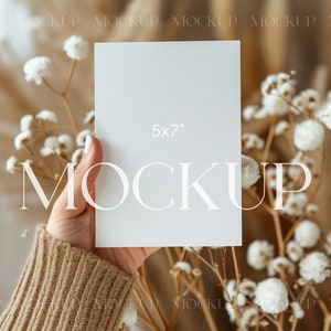 Boho-Karte Mockup, Hochzeit laden Mockup, Babyparty Mockup, Stationäre Karte Mockup, 5x7 Karte Mockup, Partybedarf Mockup, Boho Mockup