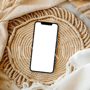 Boho Phone Screen Mockup, Iphone Screen Mockup, Phone Invitation Mockup, Minimalist Device Mockups, Cell Phone Mockup, Smartphone Mockup