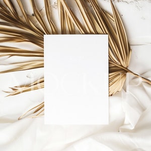 5x7 Invite Card Mockup, Boho Greeting Card Mockup, Wedding Invitation Mockup, Neutral Blank Card Mockup, Editable PSD White Card Mockup