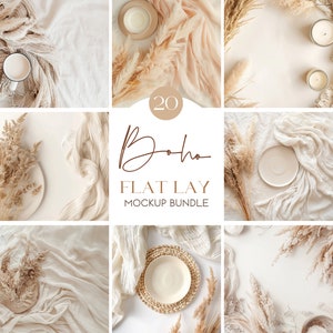 20 Stock Photo Backgrounds, Backdrop Mockup Bundle, Boho Chic Flatlay Mockup, Stock Photo Flatlay Mockup, Product Beige Background Photo