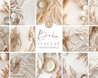 20 Stock Photo Backgrounds, Backdrop Mockup Bundle, Boho Chic Flatlay Mockup, Stock Photo Flatlay Mockup, Product Beige Background Photo
