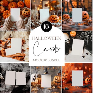 Halloween-kaartmodelbundel, pompoenuitnodigingsmodel, herfstuitnodigingsmodel, herfstkaartmodel, Goth-uitnodigingsmodel, donkere bruiloftsmodel
