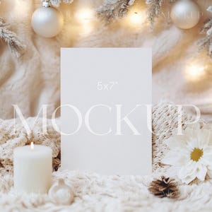 Christmas Greeting Cards Mockup, Christmas Invitation Mockup, Holiday Card Mockup, Cozy Card Mockup, 5x7 Card Mock Up, Christmas Card Mockup