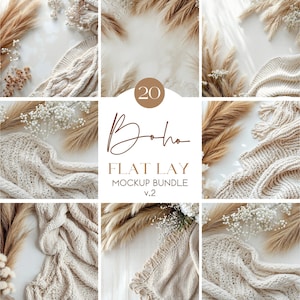 Boho Photo Backdrops Mockup, Flatlay Stock Photo Bundle, Boho Beige Product Backdrop, Table Flatlay Mockup, Neutral Stock Photography Mockup