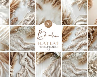 Mockup di sfondi fotografici boho, pacchetto di foto stock flatlay, sfondo prodotto boho beige, mockup flatlay da tavolo, mockup di fotografie stock neutre