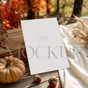 Maquette de carte d'invitation automne, maquette de carte vierge 5 x 7, maquette d'invitation en plein air, maquette de carte de voeux citrouilles, maquette d'invitation de mariage automne
