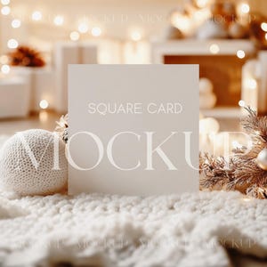 Maqueta de tarjeta cuadrada de 5 x 5, maqueta de tarjeta de invierno, maqueta de tarjeta de boda de 6 x 6, maqueta de invitación cuadrada de Año Nuevo, maqueta de tarjeta de felicitación navideña