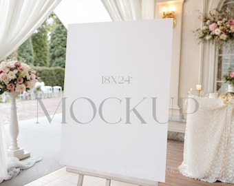 18x24 Wedding Welcome Sign Mockup, Easel Poster Mockup, Seating Plan Mockup PSD, Editable Wedding Poster Mockup, Event Easel Sign Mockup