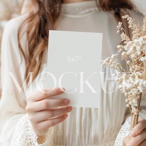 Boho Greeting Card Mockup, Wedding Mockup, Invite Mockup, 5x7 Card Mockups, Stationary Mockup, Boho Card Mockup, Wedding Invitation Mockup