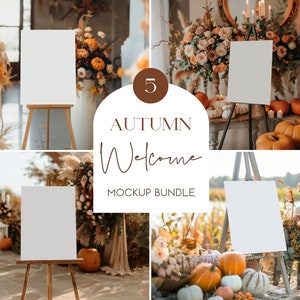 Welcome Sign Mockup Bundle, 18x24&quot; Welcome Mockup Bundle, Outdoor Easel Mockups, Fall Wedding Welcome Mockups, Seating Chart Mockups