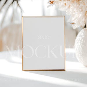 Bar-Speisekarten-Modell PSD, neutrales gerahmtes Schild, Hochzeitstischschild, Hochzeitstischnummer, 8x10-Schild, Goldrahmen-Modell