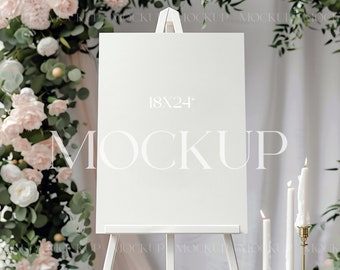 Simple Wedding Sign Mockup, 18x24" Sign Mock, Shower Welcome Poster Mockup, Baby Shower Sign Mock, Event Sign Mockup, Minimalist Easel Mock