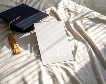 Grad 5x7 Card Mockup, Invitation Card Mockup, Graduation Greeting Card Mockup, Simple Card Mockup, Minimalistic 5x7 Mockup, Blank Card Mock