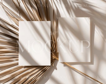 Two Invitation Mockup, Two Card Mockup, Double Card Mockup 5x7, Stationery Mockup Wedding, Double Sided Card Mock Up, Simple Invitation Mock