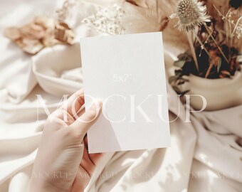 Hand Holding Invitation Mockup, Card Mockup With Hands, Card Mockup In Hand, Invitation Mockup With Hands, Mockup With Hands, 5x7 Mock Ups