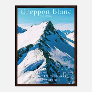 Greppon Blanc Ski Poster - Nendaz / Veysonnaz / Hérémence - Valais 4 Valleys Area - Swiss Alps - Mountain Art