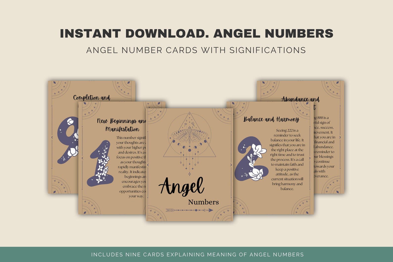 Angel Number Cards Explaining Meaning of Angel Numbers Sriritual Signs ...