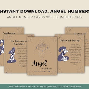 Angel Number Cards Explaining Meaning of Angel Numbers Sriritual Signs ...