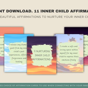 Tarjetas de Afirmaciones para el Niño Interior Afirmaciones para nutrir a tu niño interior Afirmaciones descargables Tarjetas imprimibles Trabajo suave con el niño interior