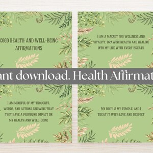 Cartes d'affirmations de santé Affirmations de bien-être Cartes d'amour de soi et de conscience de soi Amélioration de la santé personnelle Développement et croissance personnels