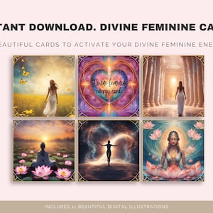 Göttlich-weibliche Energiekarten Göttin Illustrationen Fotos Ihrer Göttlichen Weiblichkeit Drucke Der Weiblichen Energie Feminine Frequenz Karten Her