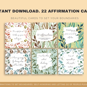 22 Tarjetas de Afirmación para Límites Tarjetas de Desarrollo Personal Afirmaciones de Amor Propio Tarjetas de Afirmación Positiva Motivación Autoconfianza