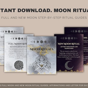 Mond Rituale Neumond Vollmond Ritual Affirmationen zur Anwendung bei Neu- und Vollmond-Praktiken für den Mondkalender 2025 inklusive Mondphasen
