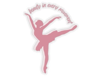 Ballerina Sticker, Glossy Vinyl, Dance Arabesque