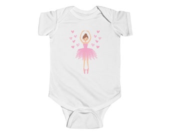 Ballerina Baby Onesie, Pink Tutu, Dance Gift