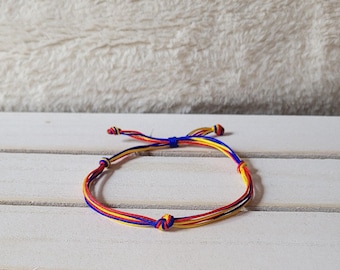 Handmade Colombian Flag Bracelet, Adjustable Unisex Gift, Pulsera Colombiana