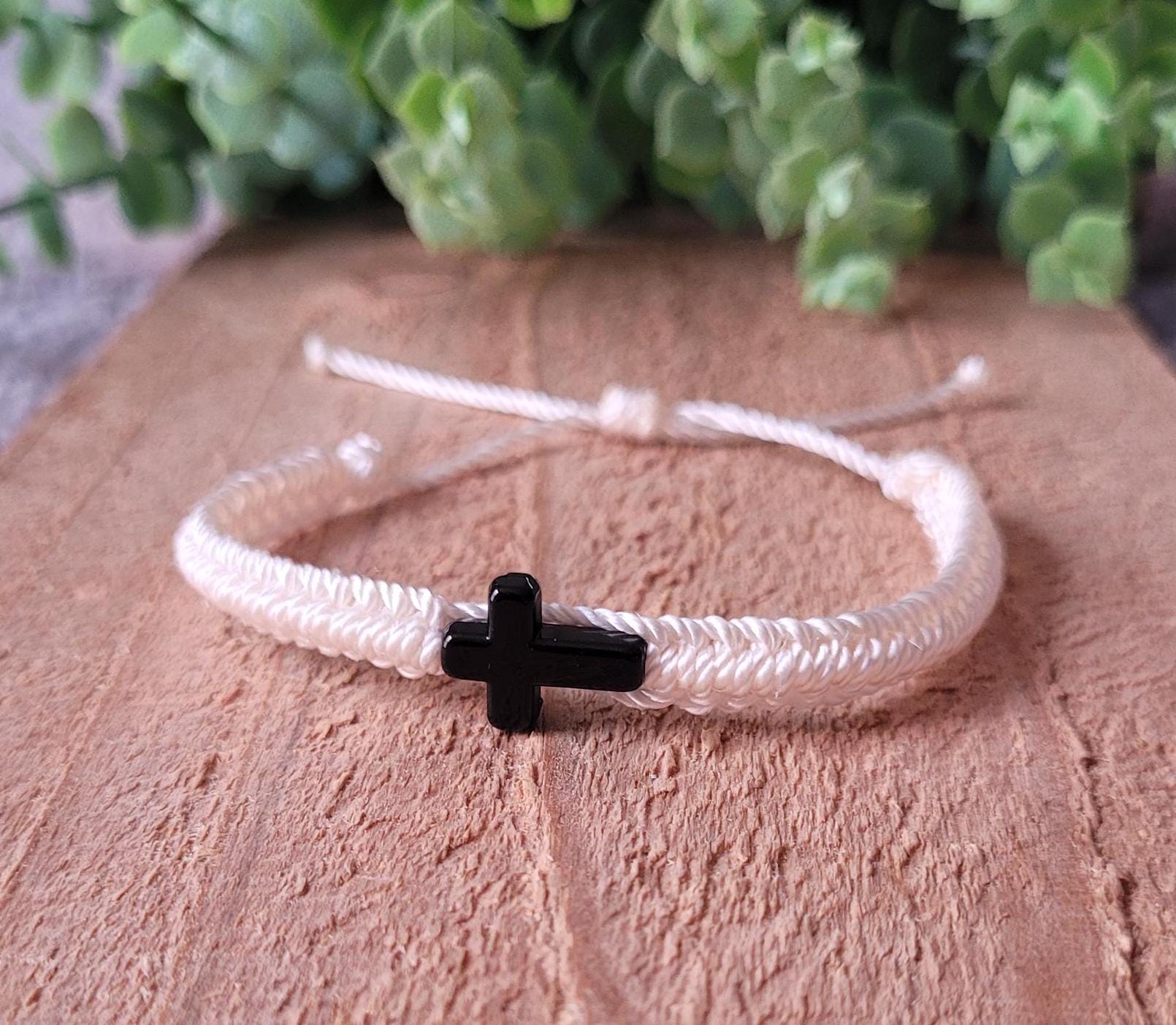 Christian Jewelry, Adjustable Macrame Cross Bracelet, Christian Gift - Etsy