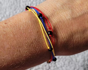 Handmade Colombian Flag Bracelet, Patriotic Gift, Colombia