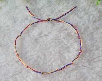 Adjustable Colombian Flag Bracelet, Latin Pride Gift, Pulsera Colombiana