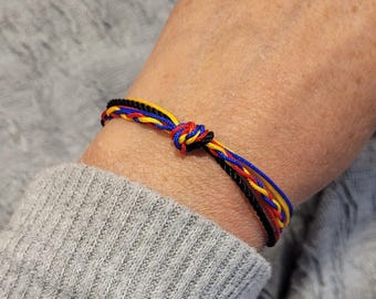 Handmade Colombian Flag Bracelet, Adjustable Colombian Gift