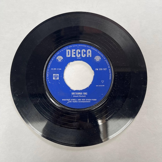 Britannia Rag & Dixie Boogie Winifred Atwell Warlock Vintage Vinyl Record 7"