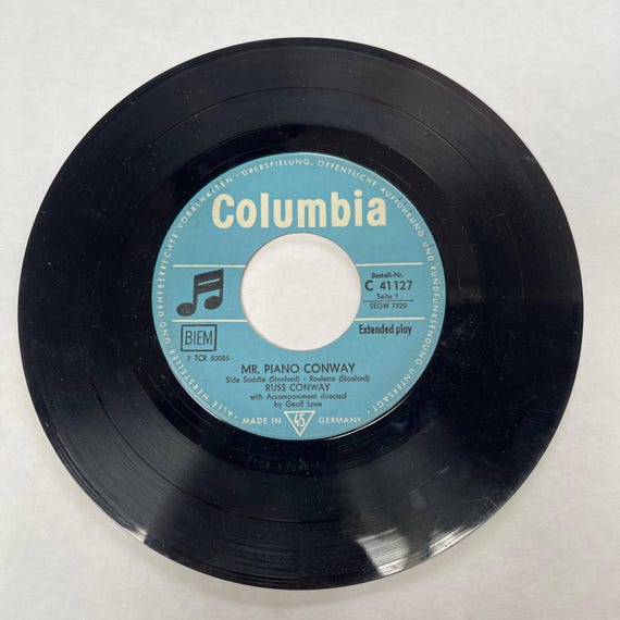 Mr. Piano Conway, Russ Conway Vintage Vinyl Record Side Saddle, Roulette, China Tea, Wee Boy of Brussels