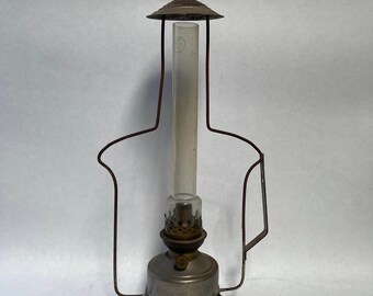 Vintage hangende olielamp met 45 cm Sonnenbrenner-glas - hoog licht