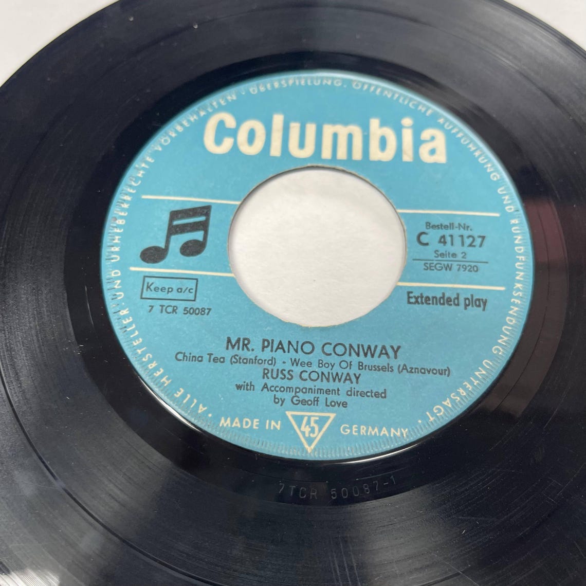 Mr. Piano Conway, Russ Conway Vintage Vinyl Record Side Saddle, Roulette, China Tea, Wee Boy of Brussels, foto 3 di 4