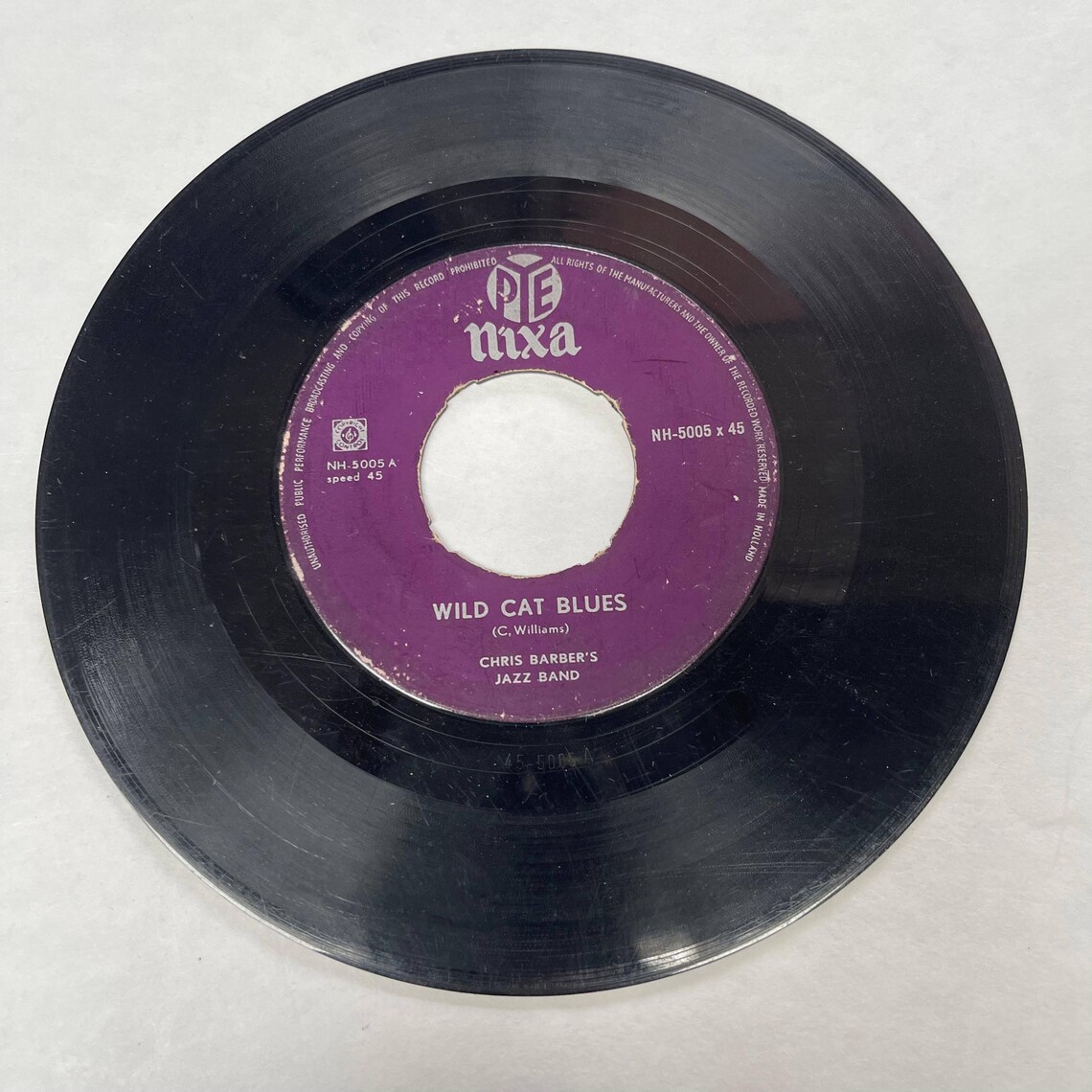 Chris Barber's Jazz Band Vintage Vinyl Music Records 7" 45 RMP Going to Town, Wild Cat Blues, Sing On, foto 2 di 5