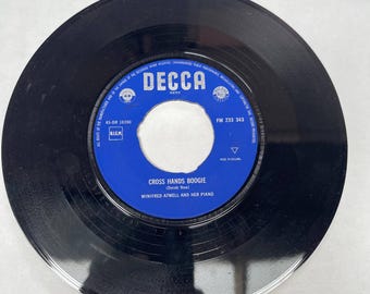 Winifred Atwell and her Piano Vintage Vinyl Music Record 7" 45 RPM Cross Hand Boogie, The Black and White Rag