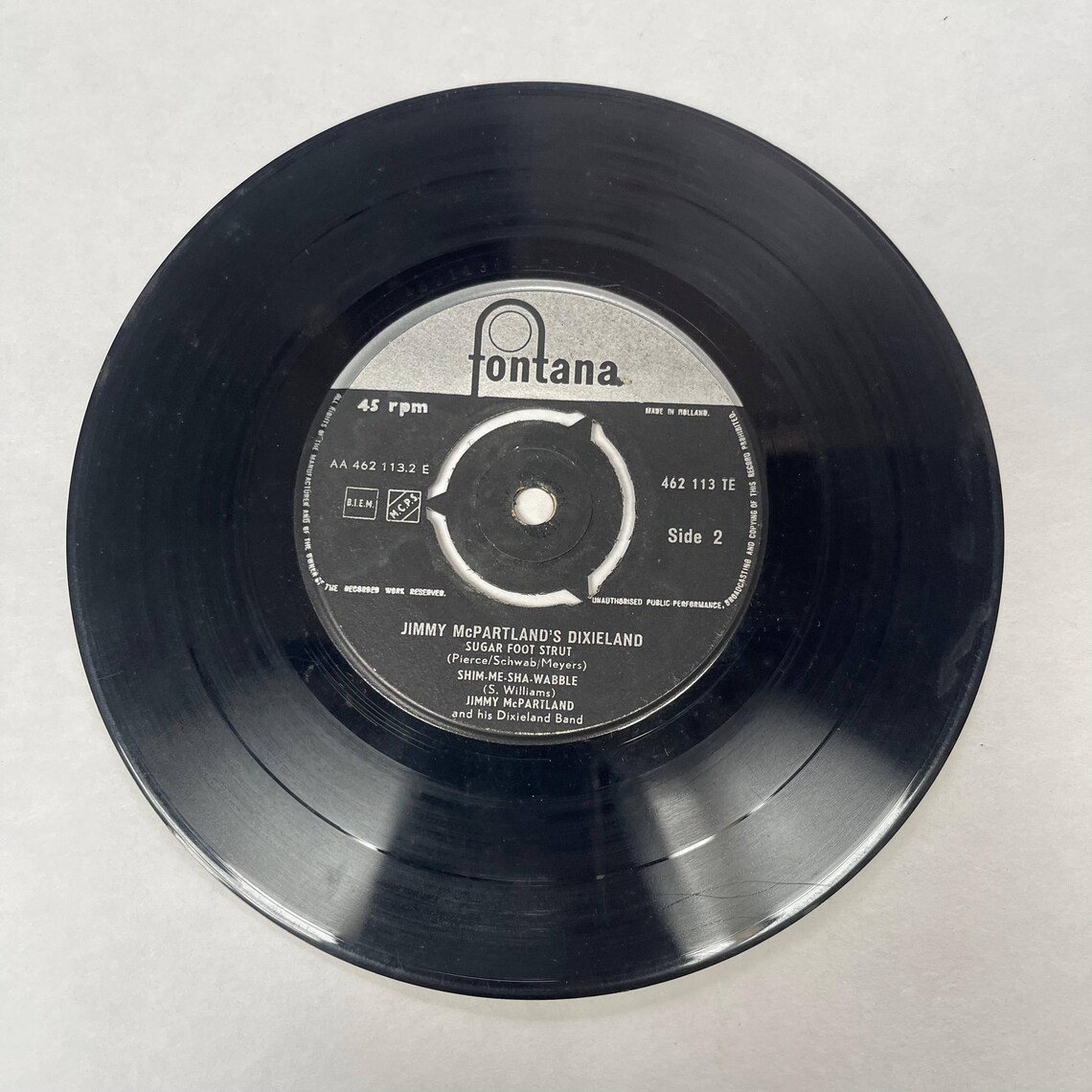 Jimmy McPartland and His Dixieland Band Jazz Vintage Vinyl Music Record 7" 45 RPM Blues my Naughy Sweetie Gives to Me, foto 2 di 4
