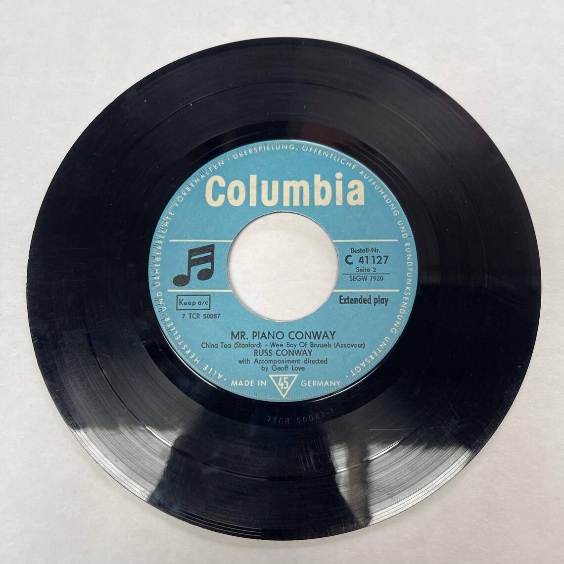 Mr. Piano Conway, Russ Conway Vintage Vinyl Record Side Saddle, Roulette, China Tea, Wee Boy of Brussels, foto 2 di 4