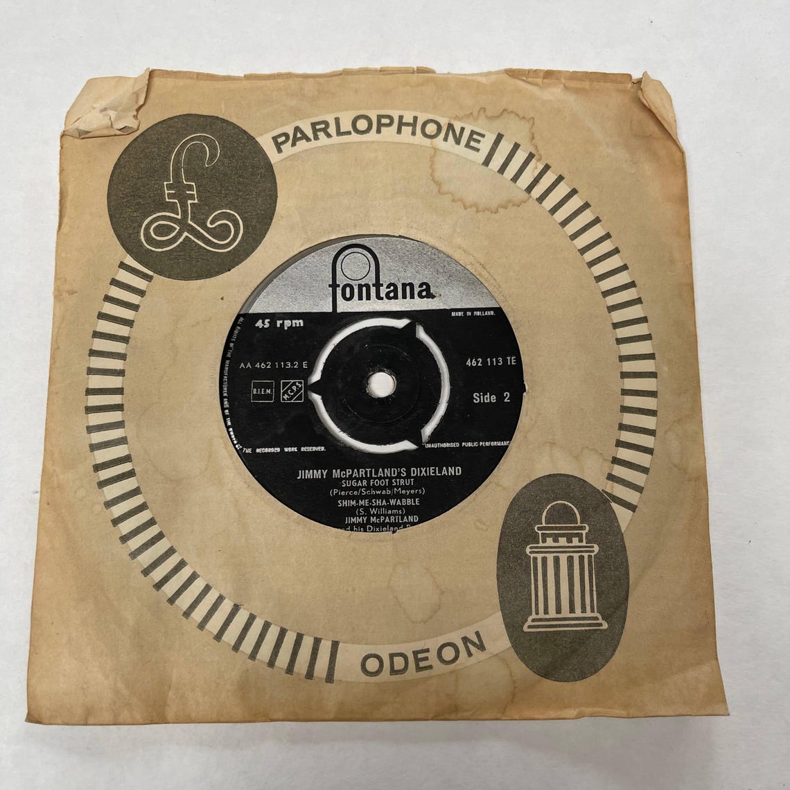 Jimmy McPartland and His Dixieland Band Jazz Vintage Vinyl Music Record 7" 45 RPM Blues my Naughy Sweetie Gives to Me, foto 3 di 4